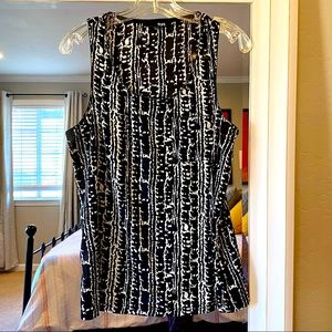 tas black and white career top